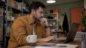 Business owner reviewing a Google Ads account