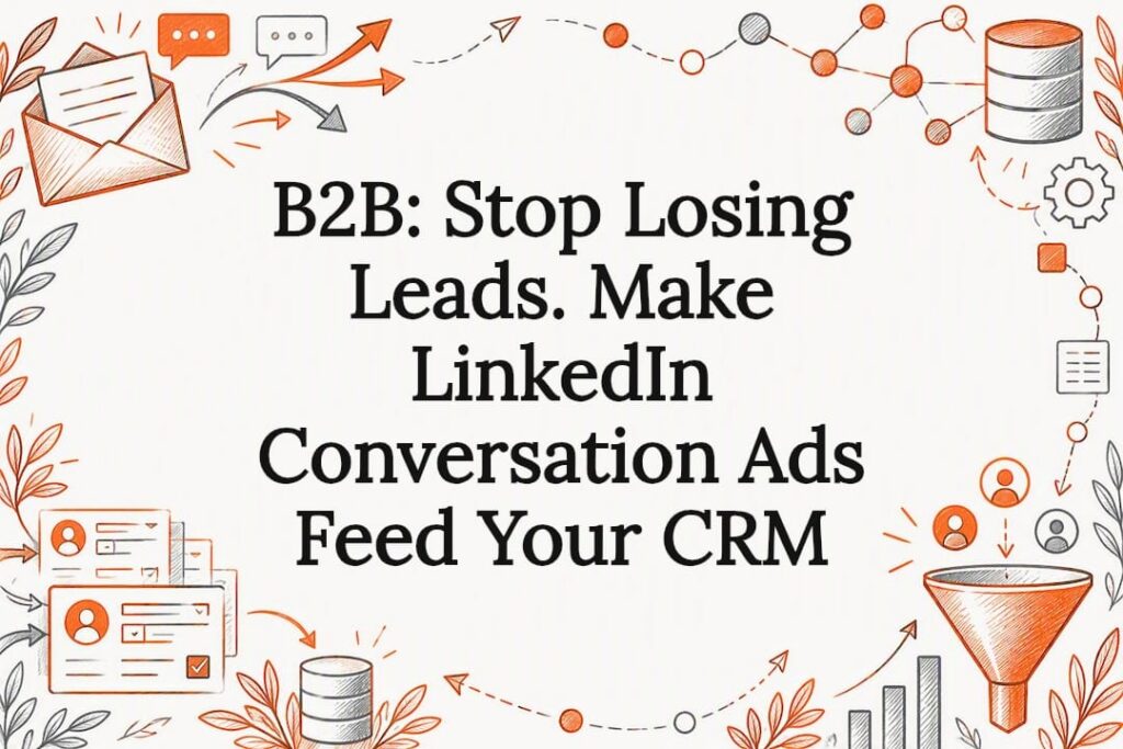 Decorative LinkedIn CRM title card illustration