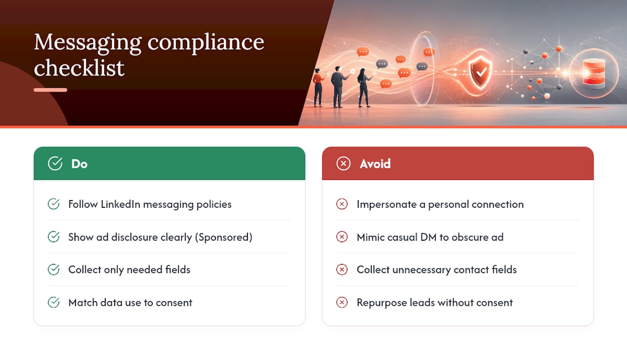 Compliance and Privacy Considerations for Messaging on LinkedIn — overview diagram