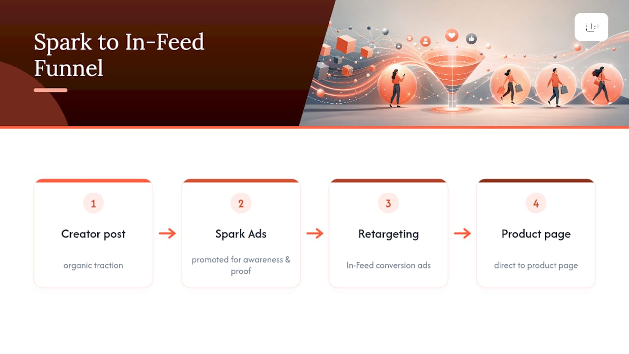 Spark Ads awareness to retargeting funnel