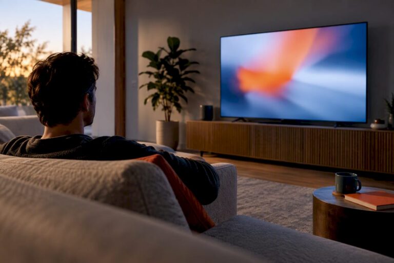Viewer watching a short video advertisement