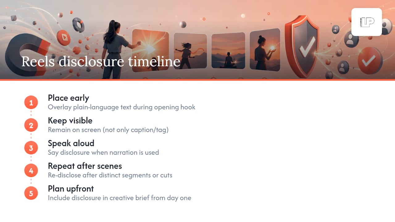Reels ad disclosure timing and placement checklist