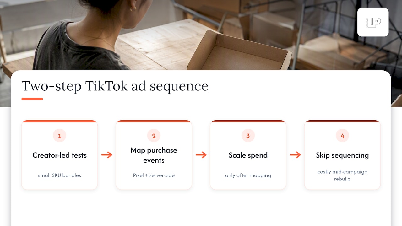 TikTok catalog testing and tracking sequence