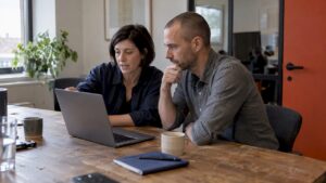 Marketers reviewing a LinkedIn lead form