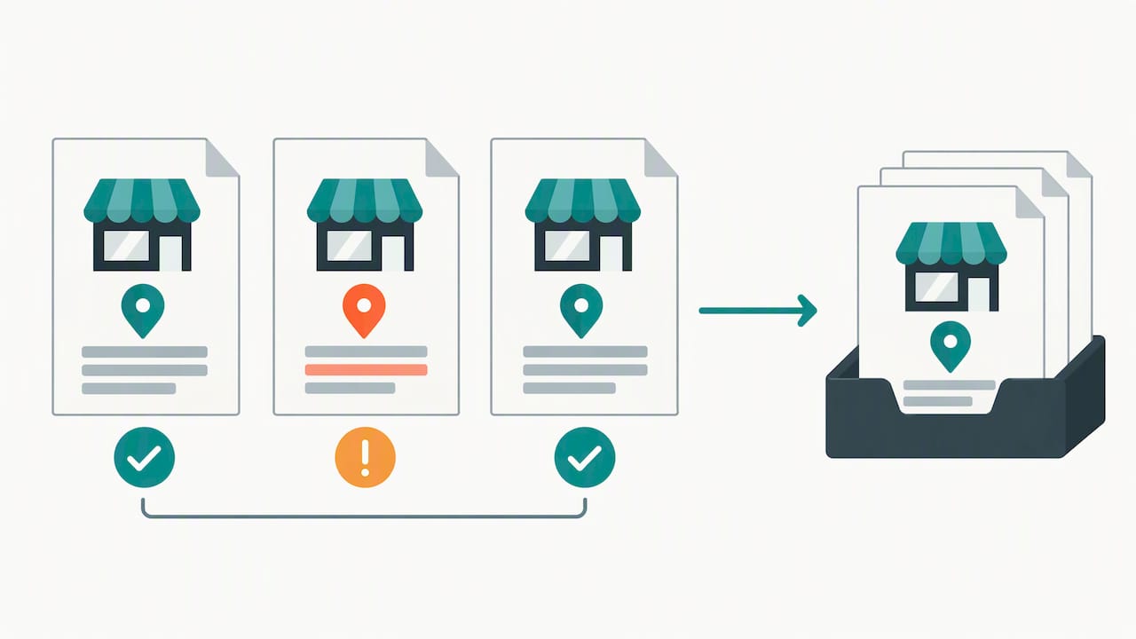 Illustration of matching details across evidence documents
