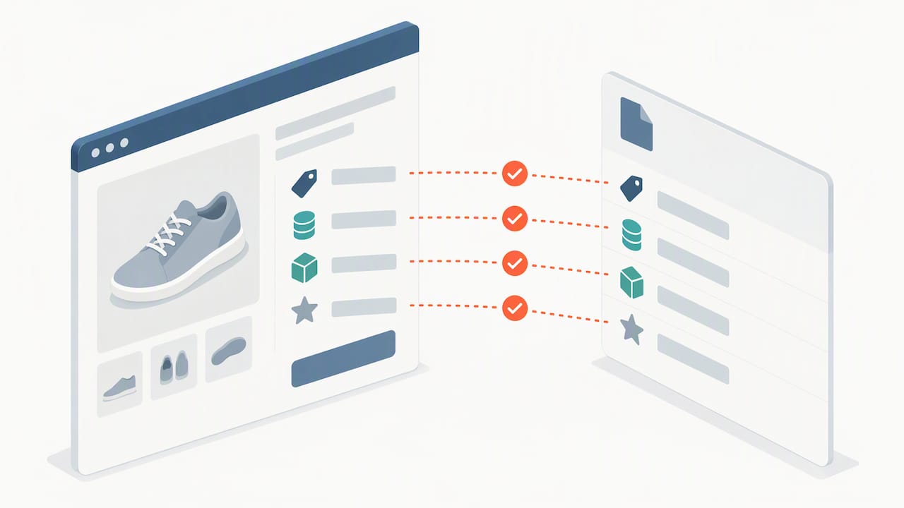 Feed attributes matched against product page data