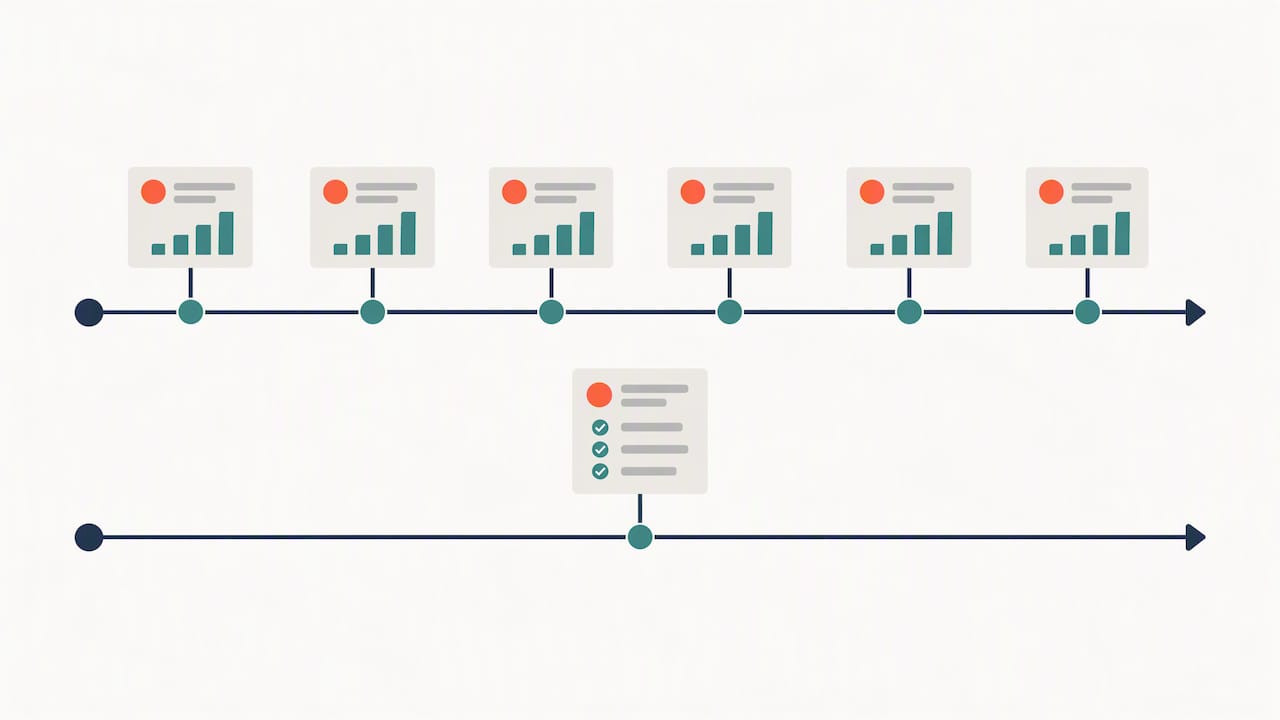 Illustrated contrast between weekly and monthly ad optimization