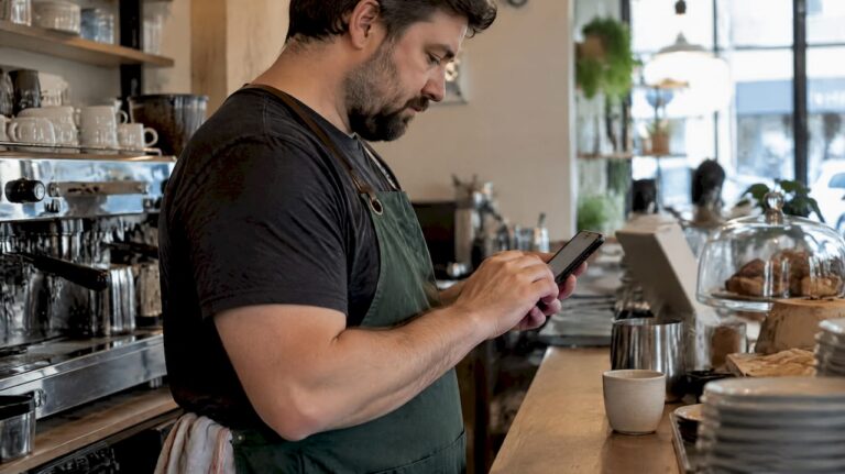 Cafe owner replying to a customer review