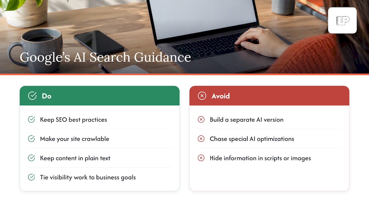 What Google says you should do (and not do) — overview diagram